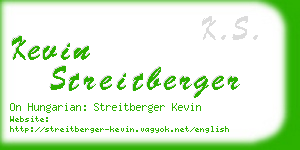 kevin streitberger business card